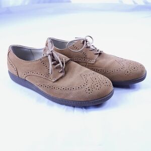 Tan Suede Men's Brogue Shoes Size 9M